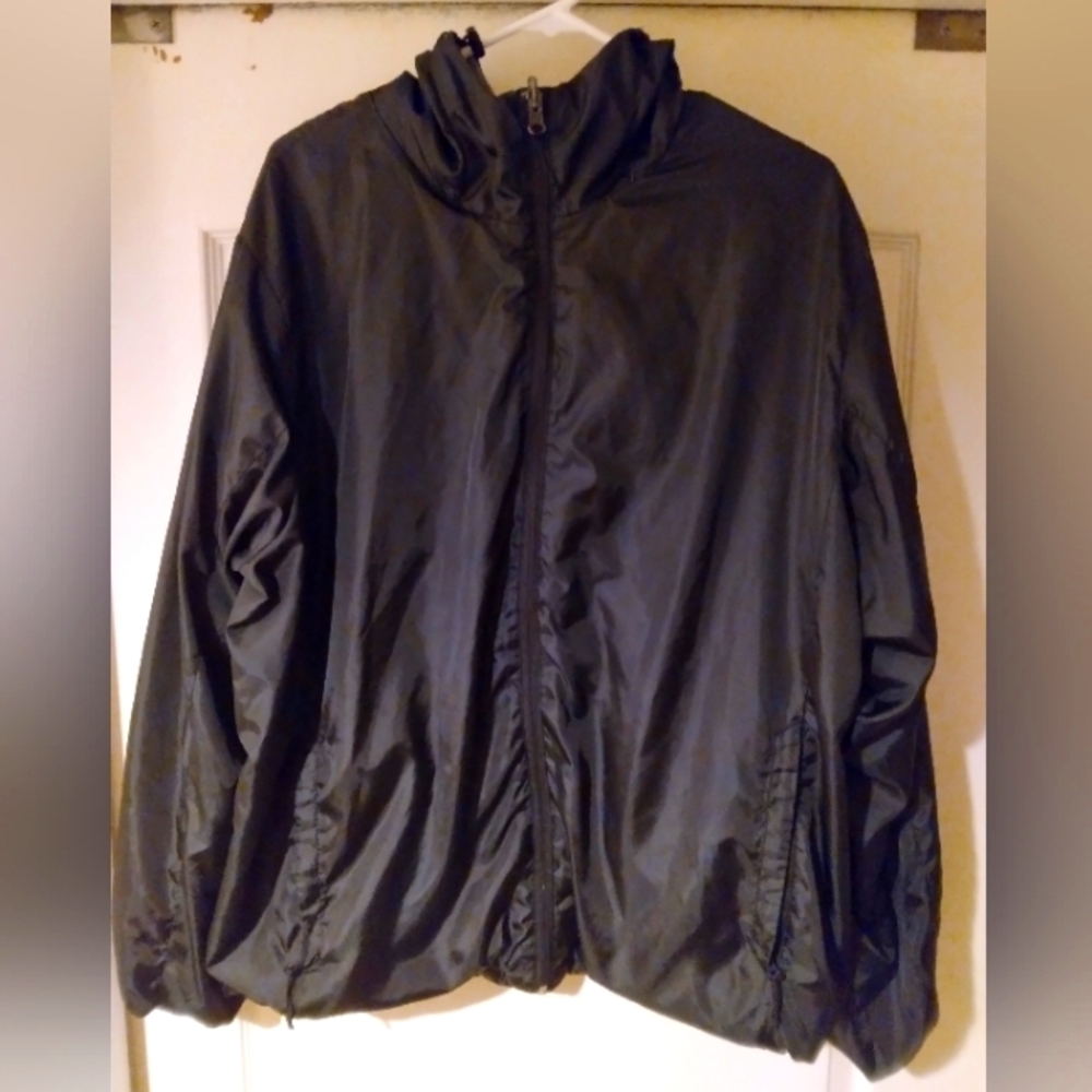 Black rain jacket
